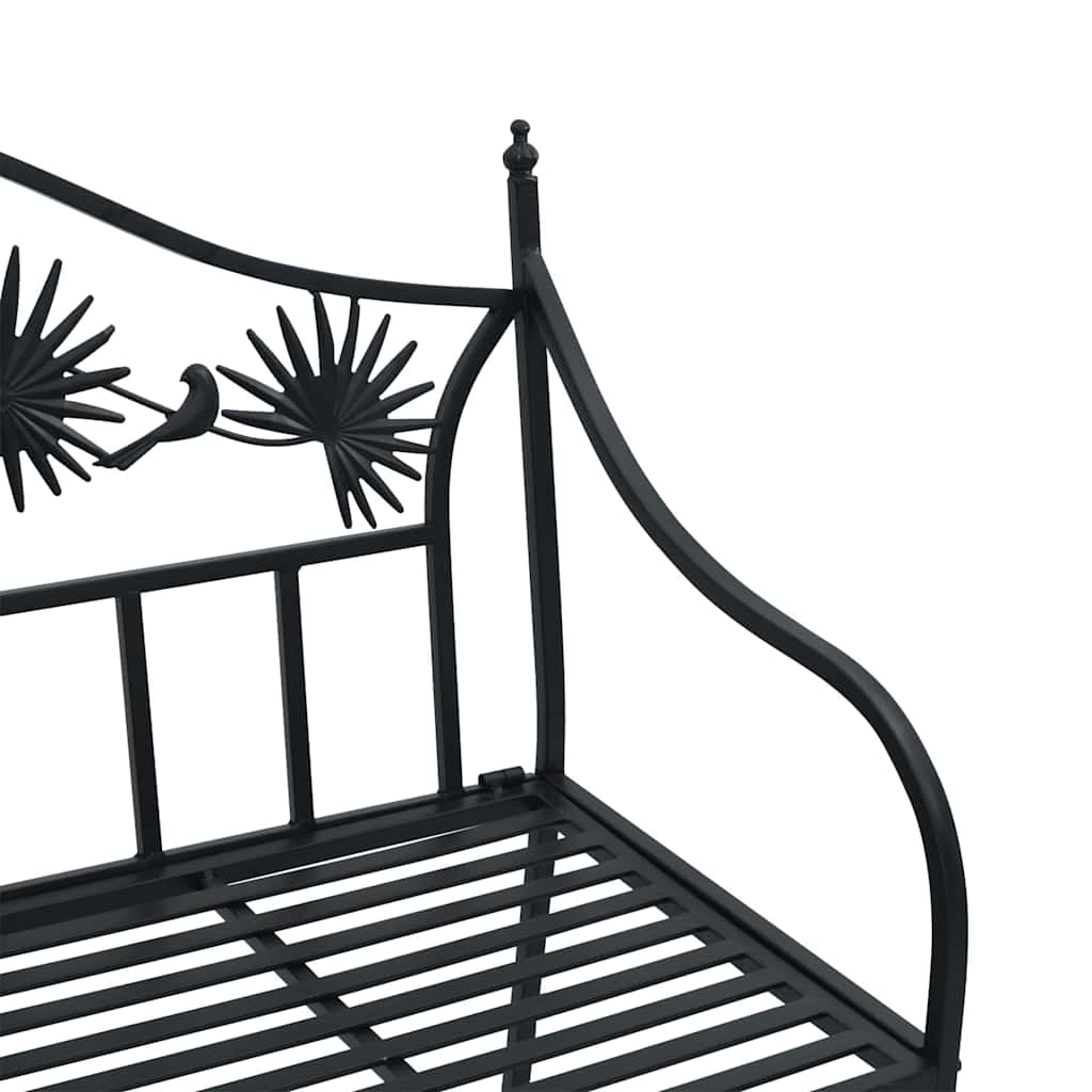 Garden Bench Black 104 x 54 x 93cm Steel